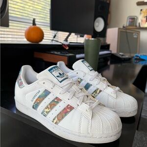 Adidas Women’s Superstar White Multi-Color Sneakers